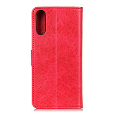 Custodia Portafoglio In Pelle Cover con Supporto A07D per Samsung Galaxy A02 Rosso