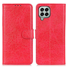 Custodia Portafoglio In Pelle Cover con Supporto A07D per Samsung Galaxy M33 5G Rosso