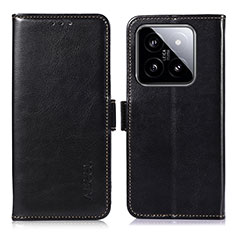 Custodia Portafoglio In Pelle Cover con Supporto A07D per Xiaomi Mi 14 5G Nero
