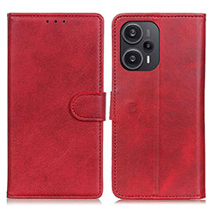 Custodia Portafoglio In Pelle Cover con Supporto A07D per Xiaomi Poco F5 5G Rosso