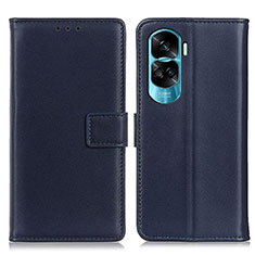 Custodia Portafoglio In Pelle Cover con Supporto A08D per Huawei Honor 90 Lite 5G Blu