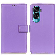 Custodia Portafoglio In Pelle Cover con Supporto A08D per Huawei Honor 90 Lite 5G Viola