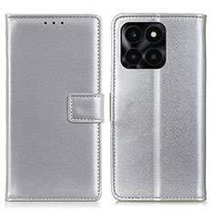 Custodia Portafoglio In Pelle Cover con Supporto A08D per Huawei Honor X6a Argento
