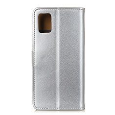 Custodia Portafoglio In Pelle Cover con Supporto A08D per Motorola Moto Edge S 5G Argento