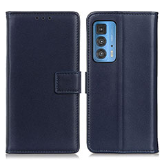 Custodia Portafoglio In Pelle Cover con Supporto A08D per Motorola Moto Edge S Pro 5G Blu