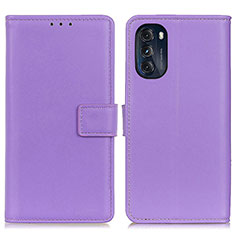 Custodia Portafoglio In Pelle Cover con Supporto A08D per Motorola Moto G 5G (2022) Viola