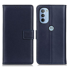Custodia Portafoglio In Pelle Cover con Supporto A08D per Motorola Moto G41 Blu