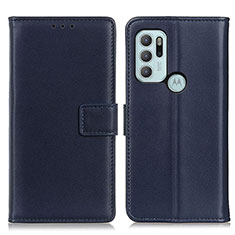 Custodia Portafoglio In Pelle Cover con Supporto A08D per Motorola Moto G60s Blu