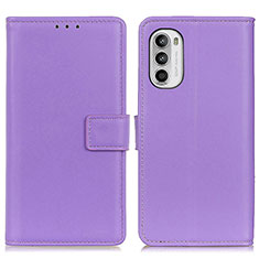 Custodia Portafoglio In Pelle Cover con Supporto A08D per Motorola Moto G71s 5G Viola