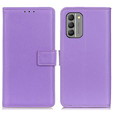 Custodia Portafoglio In Pelle Cover con Supporto A08D per Nokia G400 5G Viola