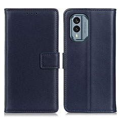 Custodia Portafoglio In Pelle Cover con Supporto A08D per Nokia X30 5G Blu