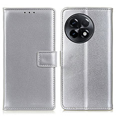 Custodia Portafoglio In Pelle Cover con Supporto A08D per OnePlus Ace 2 Pro 5G Argento