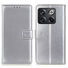 Custodia Portafoglio In Pelle Cover con Supporto A08D per OnePlus Ace Pro 5G Argento