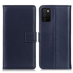 Custodia Portafoglio In Pelle Cover con Supporto A08D per Samsung Galaxy A02s Blu