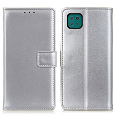 Custodia Portafoglio In Pelle Cover con Supporto A08D per Samsung Galaxy A22 5G Argento
