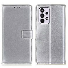 Custodia Portafoglio In Pelle Cover con Supporto A08D per Samsung Galaxy A33 5G Argento