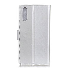 Custodia Portafoglio In Pelle Cover con Supporto A08D per Samsung Galaxy A41 SC-41A Argento