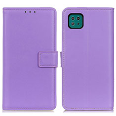 Custodia Portafoglio In Pelle Cover con Supporto A08D per Samsung Galaxy F42 5G Viola