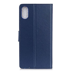 Custodia Portafoglio In Pelle Cover con Supporto A08D per Samsung Galaxy M01 Core Blu