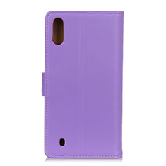 Custodia Portafoglio In Pelle Cover con Supporto A08D per Samsung Galaxy M01 Viola