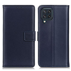 Custodia Portafoglio In Pelle Cover con Supporto A08D per Samsung Galaxy M32 4G Blu
