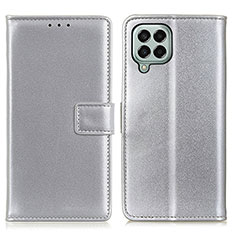 Custodia Portafoglio In Pelle Cover con Supporto A08D per Samsung Galaxy M33 5G Argento