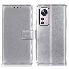 Custodia Portafoglio In Pelle Cover con Supporto A08D per Xiaomi Mi 12 Lite 5G Argento