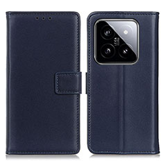 Custodia Portafoglio In Pelle Cover con Supporto A08D per Xiaomi Mi 14 5G Blu