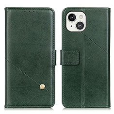 Custodia Portafoglio In Pelle Cover con Supporto A09 per Apple iPhone 13 Verde