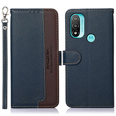 Custodia Portafoglio In Pelle Cover con Supporto A09D per Motorola Moto E20 Blu