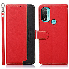 Custodia Portafoglio In Pelle Cover con Supporto A09D per Motorola Moto E30 Rosso