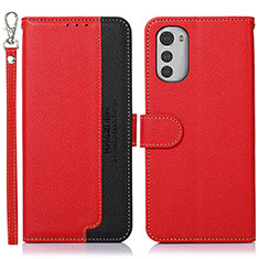 Custodia Portafoglio In Pelle Cover con Supporto A09D per Motorola Moto E32 Rosso