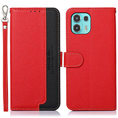 Custodia Portafoglio In Pelle Cover con Supporto A09D per Motorola Moto Edge 20 Lite 5G Rosso