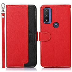 Custodia Portafoglio In Pelle Cover con Supporto A09D per Motorola Moto G Pure Rosso