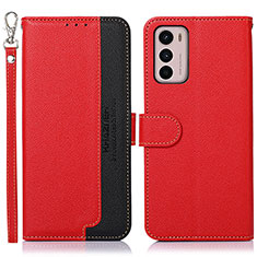 Custodia Portafoglio In Pelle Cover con Supporto A09D per Motorola Moto G42 Rosso
