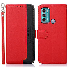 Custodia Portafoglio In Pelle Cover con Supporto A09D per Motorola Moto G60 Rosso