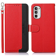 Custodia Portafoglio In Pelle Cover con Supporto A09D per Motorola Moto G71s 5G Rosso