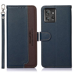 Custodia Portafoglio In Pelle Cover con Supporto A09D per Motorola ThinkPhone 5G Blu