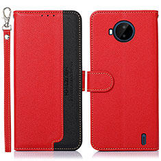 Custodia Portafoglio In Pelle Cover con Supporto A09D per Nokia C20 Plus Rosso