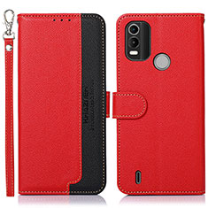 Custodia Portafoglio In Pelle Cover con Supporto A09D per Nokia C21 Plus Rosso