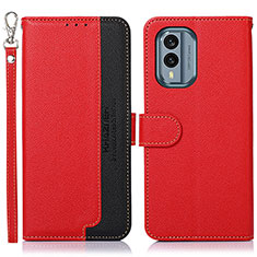Custodia Portafoglio In Pelle Cover con Supporto A09D per Nokia X30 5G Rosso