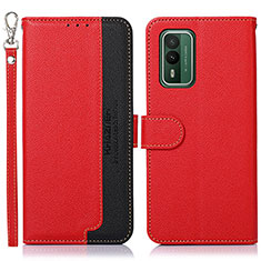 Custodia Portafoglio In Pelle Cover con Supporto A09D per Nokia XR21 Rosso