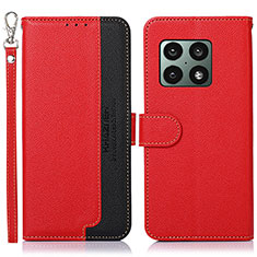 Custodia Portafoglio In Pelle Cover con Supporto A09D per OnePlus 10 Pro 5G Rosso