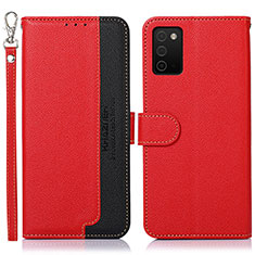 Custodia Portafoglio In Pelle Cover con Supporto A09D per Samsung Galaxy A02s Rosso