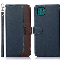 Custodia Portafoglio In Pelle Cover con Supporto A09D per Samsung Galaxy A22 5G Blu