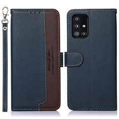 Custodia Portafoglio In Pelle Cover con Supporto A09D per Samsung Galaxy A51 4G Blu