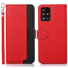 Custodia Portafoglio In Pelle Cover con Supporto A09D per Samsung Galaxy A51 4G Rosso