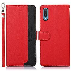 Custodia Portafoglio In Pelle Cover con Supporto A09D per Samsung Galaxy M02 Rosso
