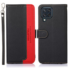 Custodia Portafoglio In Pelle Cover con Supporto A09D per Samsung Galaxy M32 4G Nero