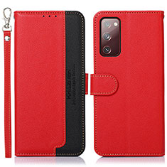 Custodia Portafoglio In Pelle Cover con Supporto A09D per Samsung Galaxy S20 FE 5G Rosso